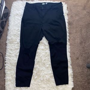 Old Navy Black Size 16 Jeans With Holes.